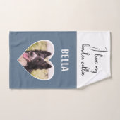 Ik hou van mijn Border Collie Dog Foto in Heart Na Handdoek (Handdoek)