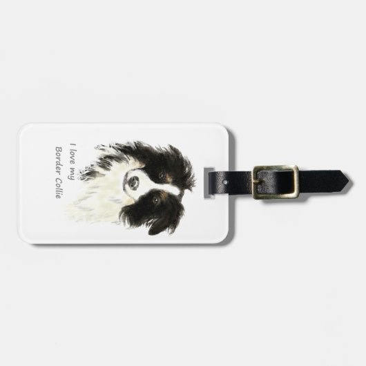 Ik hou van mijn Border Collie Dog Pet Animal Bagagelabel (Voorkant horizontaal)