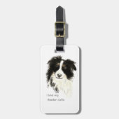 Ik hou van mijn Border Collie Dog Pet Animal Bagagelabel (Voorkant verticaal)