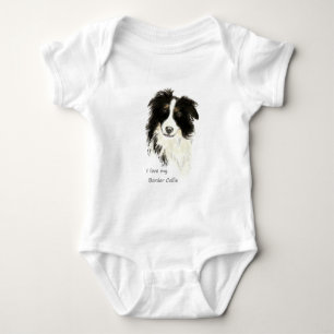 Ik hou van mijn Border Collie Dog Pet Animal Romper