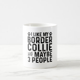 Ik hou van mijn Border Collie en 3 mensen Koffiemok
