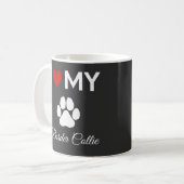 Ik hou van mijn Border Collie hond aangepaste teks Koffiemok (Voorkant links)