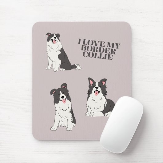 Ik hou van mijn Border Collie muismat (Met muis)