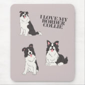 Ik hou van mijn Border Collie muismat (Voorkant)