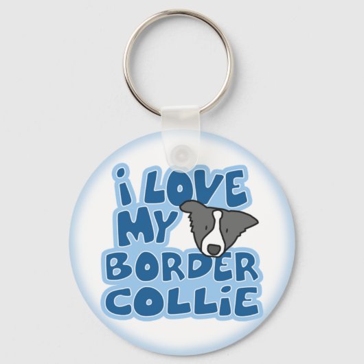 Ik hou van mijn Border Collie Sleutelhanger (Voorkant)
