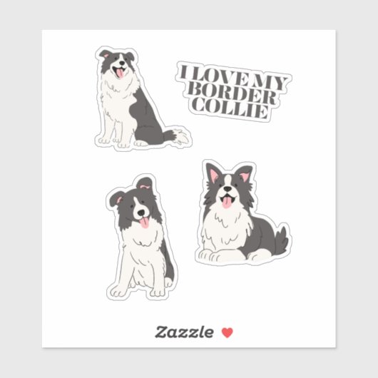 Ik hou van mijn Border Collie sticker set (Vel)