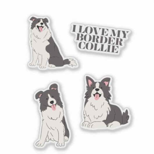 Ik hou van mijn Border Collie Stickers (Voorkant)