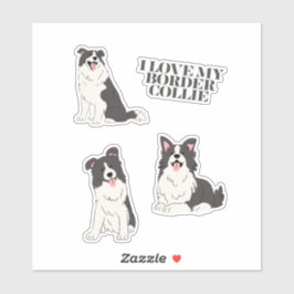 Ik hou van mijn Border Collie Stickers