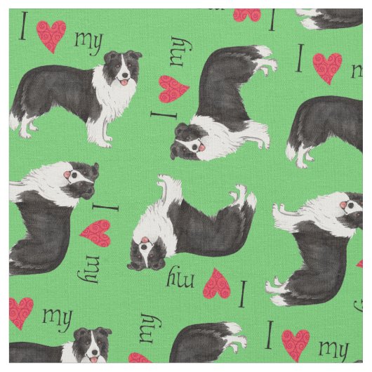 Ik hou van mijn Border Collie Stof (Close Up)