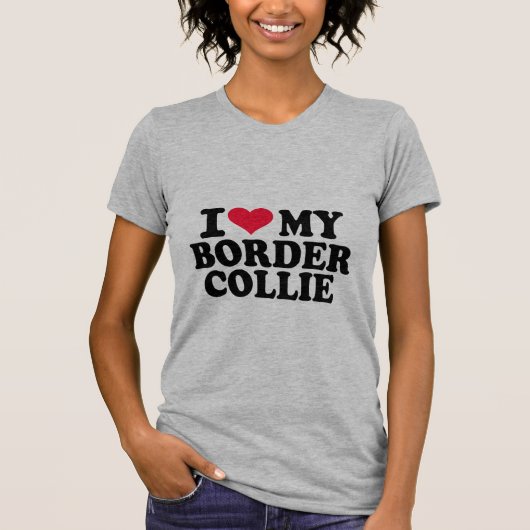 Ik hou van mijn Border Collie T-shirt (Voorkant)