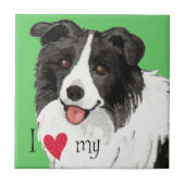 Ik hou van mijn Border Collie Tegeltje (Voorkant)