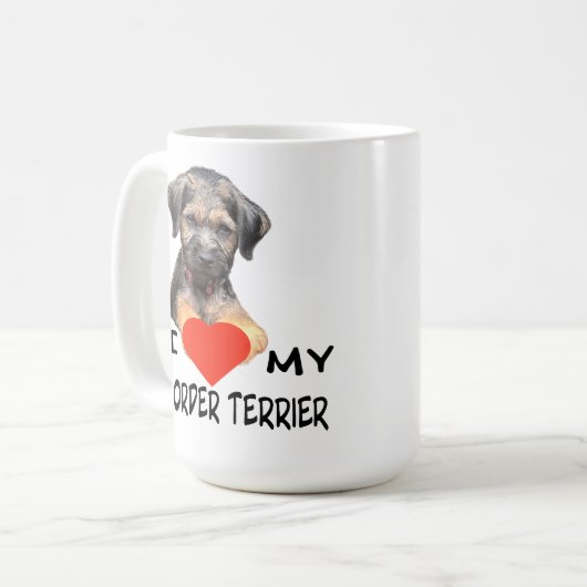 Ik hou van mijn Border Terrier op maat gesneden vi Koffiemok (Voorkant links)