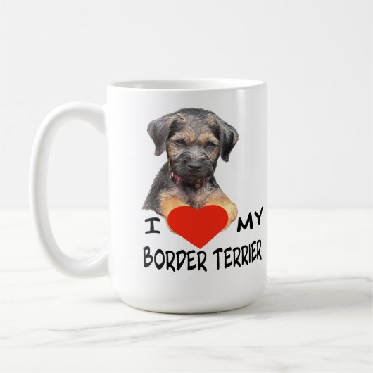 Ik hou van mijn Border Terrier op maat gesneden vi Koffiemok (Links)