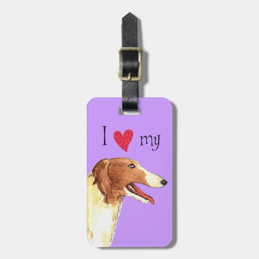 Ik hou van mijn Borzoi Bagagelabel (Voorkant verticaal)