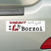 Ik hou van mijn borzoi bumpersticker (Op auto)