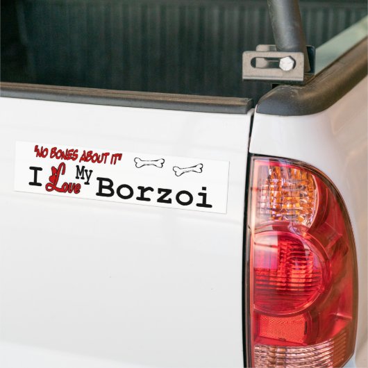 Ik hou van mijn borzoi bumpersticker (Op Truck)
