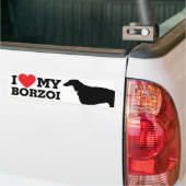 Ik hou van mijn Borzoi Bumpersticker (Op Truck)