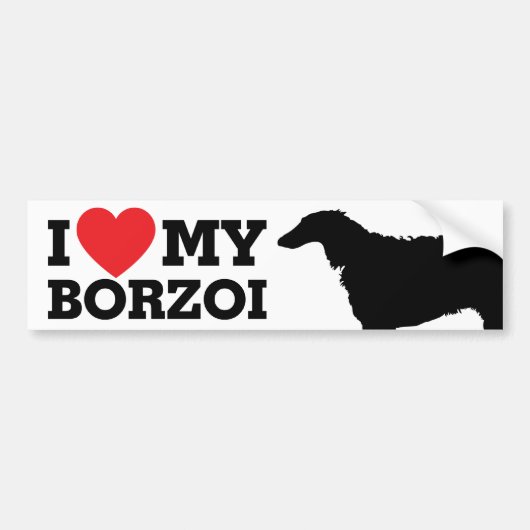 Ik hou van mijn Borzoi Bumpersticker (Voorkant)