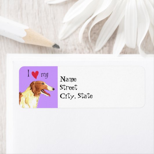 Ik hou van mijn Borzoi Etiket (Insitu)