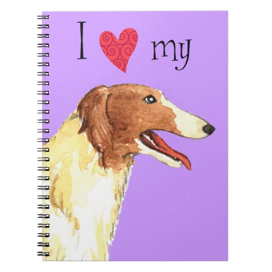 Ik hou van mijn Borzoi Notitieboek (Voorkant)