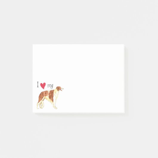 Ik hou van mijn Borzoi Post-it® Notes (Voorkant)