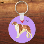 Ik hou van mijn Borzoi Sleutelhanger (Voorkant)