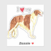 Ik hou van mijn Borzoi Vinyl Sticker (Vel)