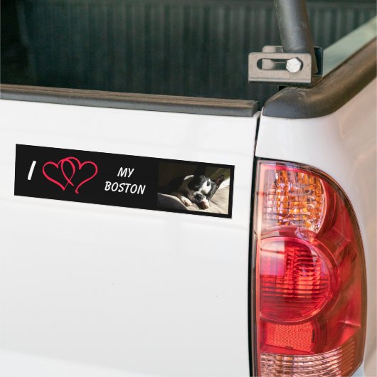 Ik hou van mijn Boston Bumpersticker (Op Truck)