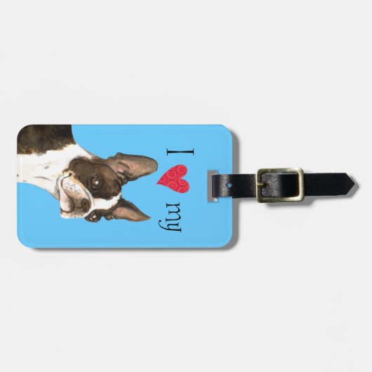 Ik hou van mijn Boston Terrier Bagagelabel (Voorkant horizontaal)