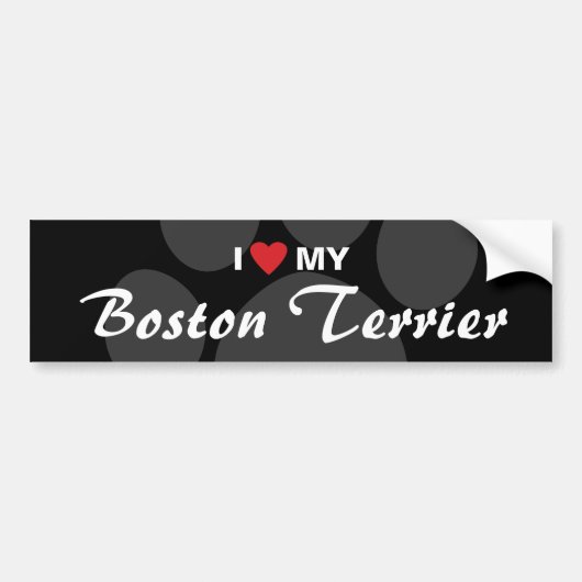 Ik hou van mijn Boston Terrier Breed Bumpersticker (Voorkant)