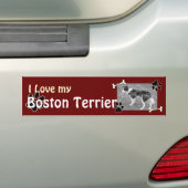 Ik hou van mijn Boston Terrier Bumpersticker (Op auto)