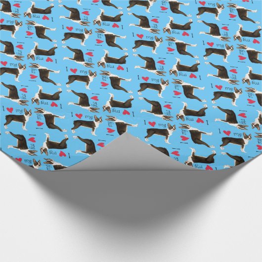 Ik hou van mijn Boston Terrier Cadeaupapier (Hoek)