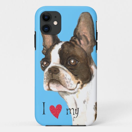 Ik hou van mijn Boston Terrier Case-Mate iPhone Case (Achterkant)