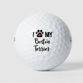 Ik hou van mijn Boston Terrier Golfballen (Voorkant)