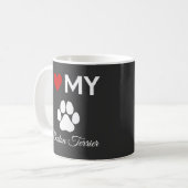 Ik hou van mijn Boston Terrier hond aangepaste tek Koffiemok (Voorkant links)