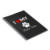 Ik hou van mijn Boston Terrier hond aangepaste tek Notitieboek (Rechterzijde)