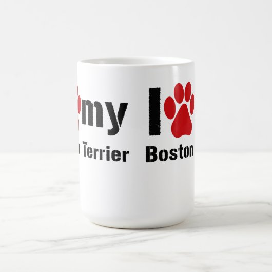 Ik hou van mijn Boston Terrier Koffiemok (Center)