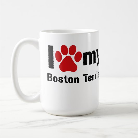 Ik hou van mijn Boston Terrier Koffiemok (Links)