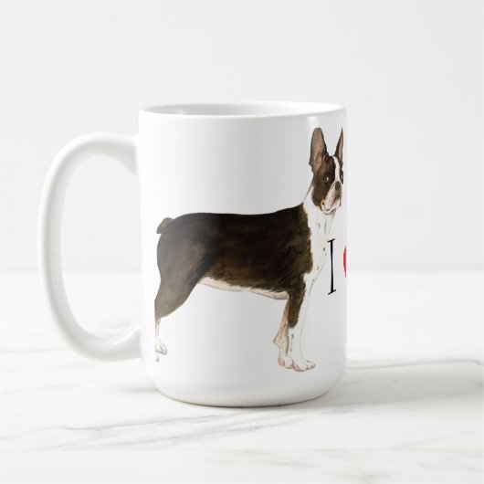 Ik hou van mijn Boston Terrier Koffiemok (Links)