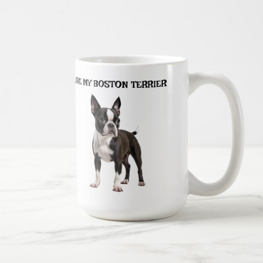 Ik hou van mijn Boston Terrier Koffiemok (Rechts)