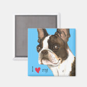 Ik hou van mijn Boston Terrier Magneet (Voorkant / Achterkant)