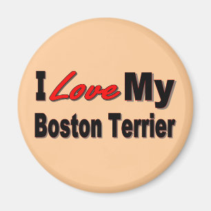 Ik hou van mijn Boston Terrier Merchandise Magneet
