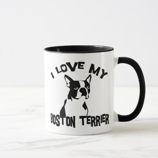 Ik hou van mijn Boston Terrier Mok (Rechts)