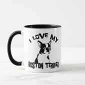 Ik hou van mijn Boston Terrier Mok (Links)