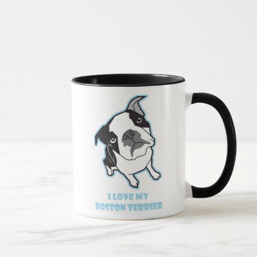 Ik hou van mijn Boston Terrier Mok (Rechts)