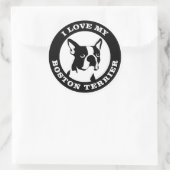 Ik hou van mijn Boston Terrier Ronde Sticker (Tas)