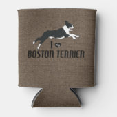 Ik hou van mijn Boston Terrier Rustic Blikjeskoeler (Voorkant)