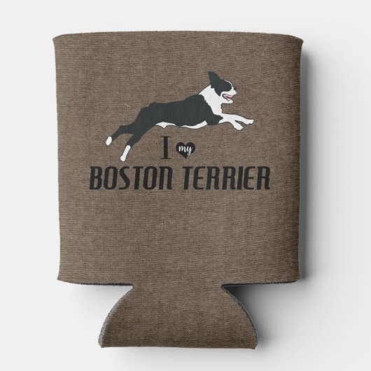 Ik hou van mijn Boston Terrier Rustic Blikjeskoeler (Achterkant)