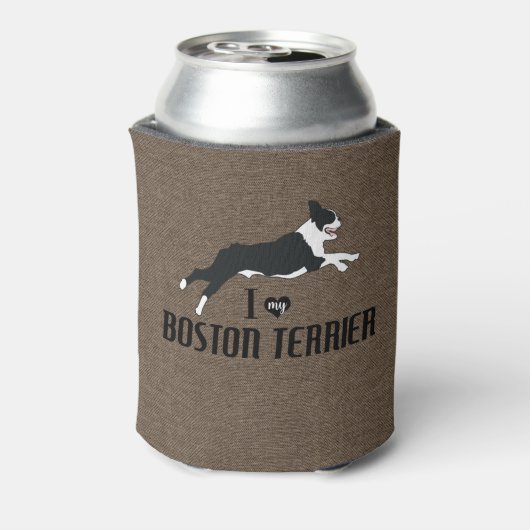 Ik hou van mijn Boston Terrier Rustic Blikjeskoeler (Blikje Achterkant)