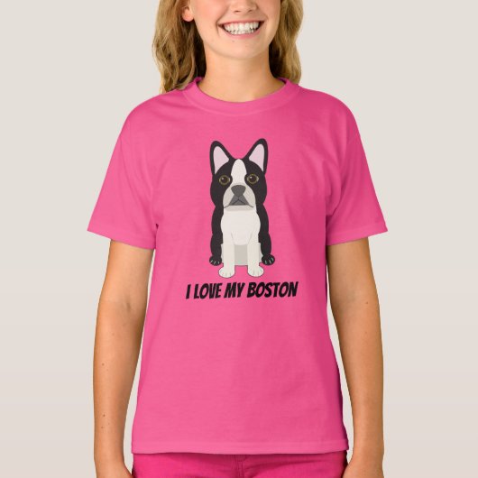 Ik hou van mijn Boston Terrier T-shirt (Voorkant)